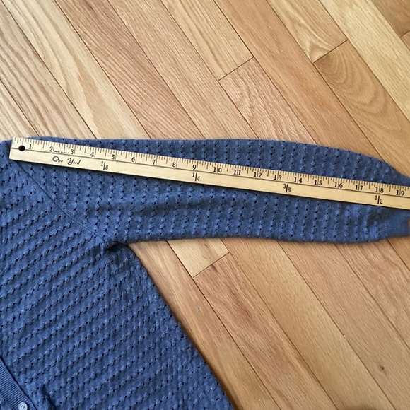Whistles (London-based brand) Pointelle Grey Cotton & Wool Cardigan Size 4 - Picture 12 of 13